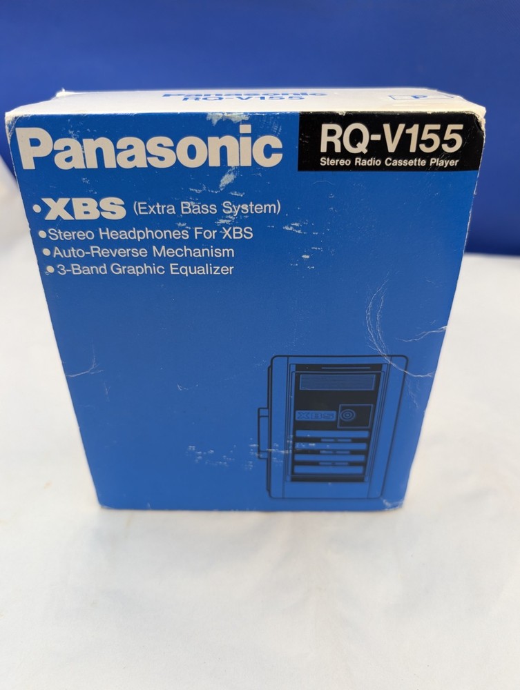 Panasonic RQ-V155 Stereo Radio Cassette Player XBS Extra Bass System W Headphone