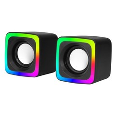 XTRIKE ME Mini RGB PC Gaming Speaker 2.0 Stereo USB for Notebook Laptop PS5 Xbox