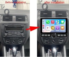 Android 15 4+64G 8-CORE Car Radio Stereo for VW 4GB RAM+64GB ROM-XJG, Black