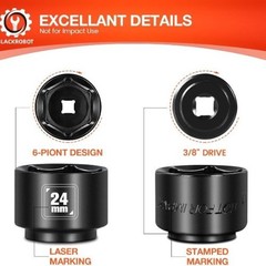 24mm Low Profile Oil Filter Socket, 3/8″ Drive 6-Point Oil Filter C Size: 24mm