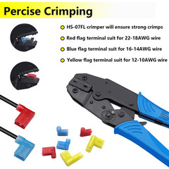 10-200x Nylon Female Flag Terminals Right Angle 22-18AWG Wire Spade Connector US