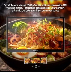 Sylvox 15.6″ Mini TV 12Volt TV 90° Flip Down ±45° Rotatable 1080P Kitchen Yacht