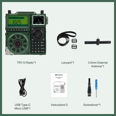 Retekess TR113 Portable AM/FM Full Band Ham Radio Backlight APP Control Camping