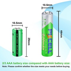 Pkcell 2/3AAA Solar Lights Batteries 1.2V Ni-MH Rechargeable Battery 4 pcs US
