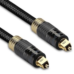 FosPower 10FT Braided Toslink Digital Optical Audio Cable For PS4 PS3 Xbox Wii U