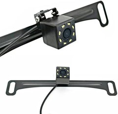 Black Universal Backup Camera License Plate Bracket for Enhanced Vehicle Safety