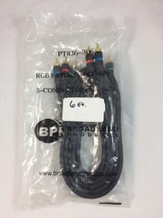 NEW 6Ft BPI Gold Component Audio Video Stereo RCA Cable 2M 3 Connector HQ 6 Ft