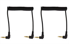 3.5Mm Coiled Audio Cable 90 Degree Male to Male Headphone Cable