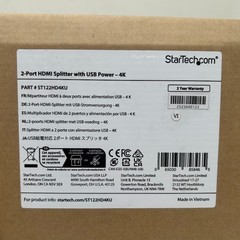 StarTech.com 2-PORT HDMI SPLITTER WITH USB POWER – 4K ST122HD4KU