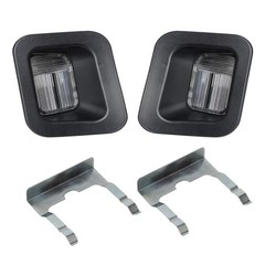 License Plate Lights Lamp Lens Black Clips Housing Black lens+ Clear clips