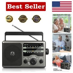 Stylish AM/FM Portable Radio: Ideal Gift with 3.5mm Jack & Easy-to-Use Design