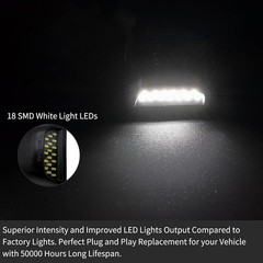 Full LED License Plate Light Tag Lamp Assembly Compatible with Silverado Black