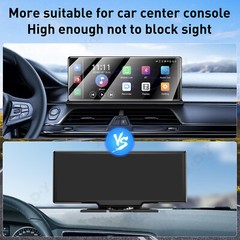 11.3″ Portable Dash Cam Wireless Apple CarPlay Android Auto Car Stereo microSD