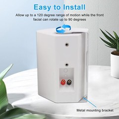 4 Pack 6.5″ Outdoor Patio Speakers 800W Wired Waterproof Wall Mount Passive Bass