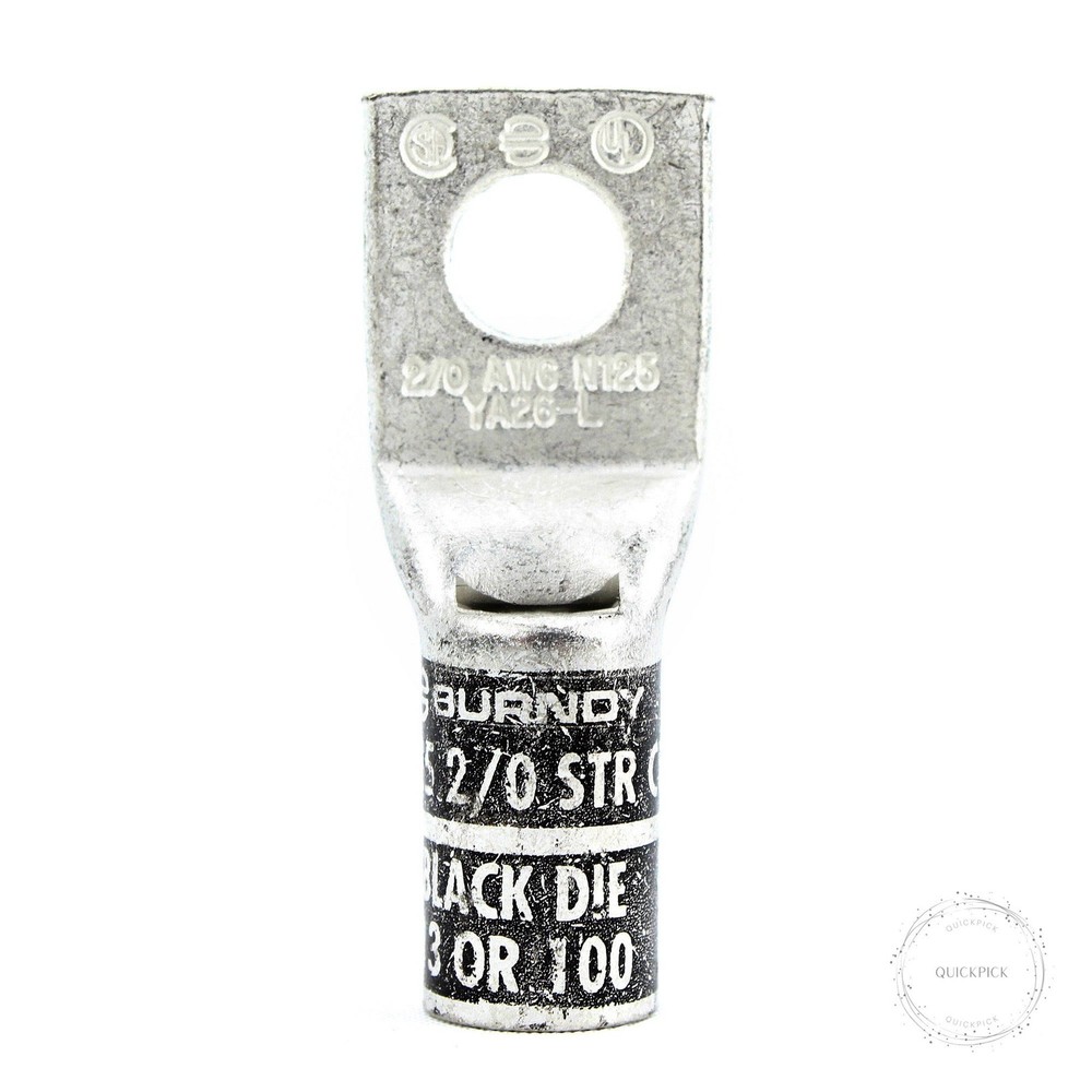 HYLUG YA26LBOX 1 Hole Conductor Short Barrel 3/8″ 2/0 CU (10 Pack)