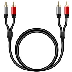 2RCA to 2RCA Cable 3Ft Gold-Plated 2 RCA Male to 2 RCA Male Stereo Audio Cabl…