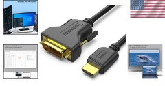 1080P Full HD HDMI to DVI-D 24+1 Connector Cable – Ideal for Projectors & More