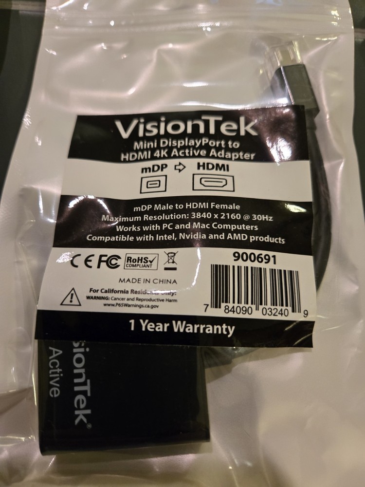 VisionTek Mini DisplayPort to HDMI (4K) Active Adapter (M/F) – Mini 900691