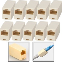10Pcs RJ45 Cat5 Cat5e Ethernet Network Lan Cable Connector Joiner Coupler Plug