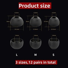 CCZ ZT01 24 PCS/12 Pairs Earbud Tips, KZ ZS10 PRO IEM Eartips, Replacement in…