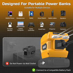 220W Power Inverter for Dewalt 20V Max Battery AC 110V Outlet Portable Camping