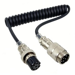 8 Pin Mic Cable Male to Female Cord Coiled Extension FOR YAESU ICOM KENWOOD