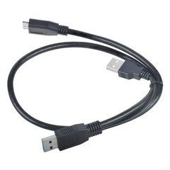 2PCS USB 3.0 Dual Power Y Shape Hard Drive Cable USB 3.0 Type A Male to Micro B