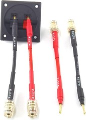 WJSTN Flex Pin Banana Plugs to 4mm Female Banana Jack Speaker Audio Adapter for