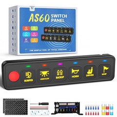 AS-60 6 Gang Switch Panel Light Multifunction Toggle Strobe Circuit Control Box
