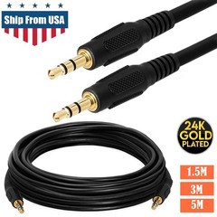 3.5mm Cable Male to Male Stereo Audio Speaker iPad PC Car Auxiliary AUX Cord USA