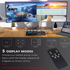 Multi-Viewer 4K HDMI 4×1 1080P Seamless Quad Screen Real Time Remote Splitter US