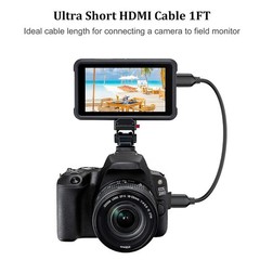 Short HDMI Cable 1FT 4K HDMI 2.0 Slim Flexible Cord 4K@60Hz Monitor TV PC Camera
