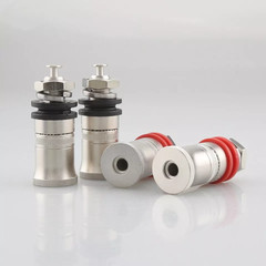 4pcs Rhodium Plated Hifi Speaker Binding Post Short Thread Terminal Banana Plug