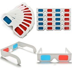 100PCS Anaglyph 3D Cardboard Glasses Red Blue Paper Movie Viewer Universal