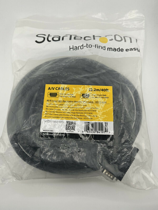 STARTECH A/V 40FT COAX HIGH RESOLUTION MONITOR VGA CABLE MXT101MMHQ40 HD15