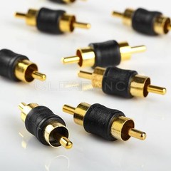 10pcs Straight AV RCA Audio Video Male to Male Coupler Adapter Connector changer