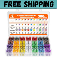 300Pcs Car Fuse Assortment Kit, 160 Mini Blade Fuses Automotive + 90 Standard