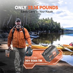 LiTime 36V 50Ah Bluetooth Group31 LiFePO4 Battery for Trolling Motor-refurbished