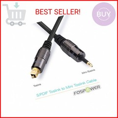 FosPower 24K Gold Plated Toslink to Mini Toslink Digital Fiber Optical S/PDIF Au