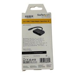 StarTech.com 2-in-1 USB-C Video Adapter Space Gray 4K CDP2HDVGA NEW