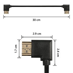Gold Plated High Speed 90 Angle Right HDMI Male to Left HDMI Male Adapter