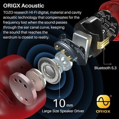 TOZO T12 Wireless Earbuds In Ear Stereo Headphones IPX8 Waterproof Red