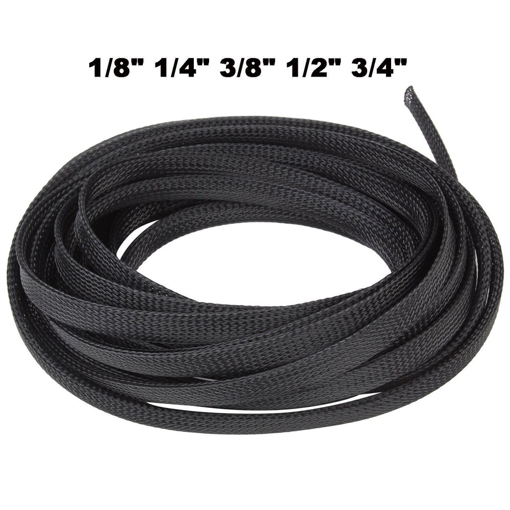 Expandable Braided Cable Sleeve Sheathing Harness Wire Loom Wrap Conduit Lot