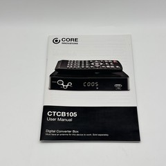 Core Innovations CTCB105 Digital TV Converter Box DVR Remote Manual Cables Box