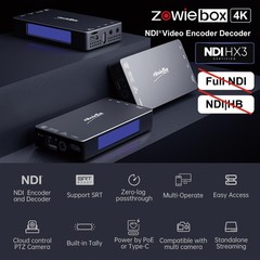 4K HDMI Video Encoder/Decoder, ZowieBox, Native NDI HX3 (Certified) Converter