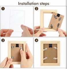 Kigley 6 Pcs 2.5 x 3.5 Inches Picture Frame Mini Rustic Frames brown
