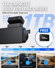4K+4K Dash Cam Front and Rear for Cars