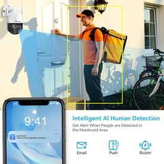 JENNOV Wireless Security Camera System Audio 10CH WIFI NVR 5MP CCTV Kit 1TB HDD