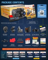 4K Front and Rear Dash Camera with 128GB Card