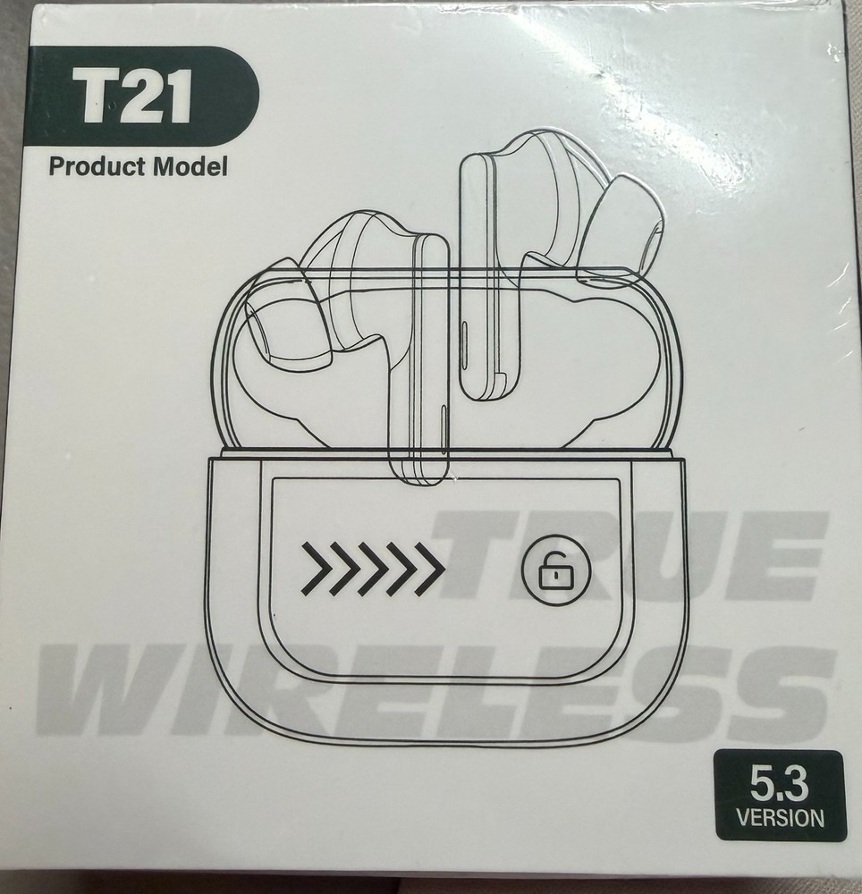 T21 Wireless Earbuds In ear Active Noise Canceling Deep Bass HD Call New/SEALED